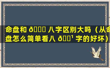 命盘和 🐋 八字区别大吗（从命盘怎么简单看八 🌹 字的好坏）